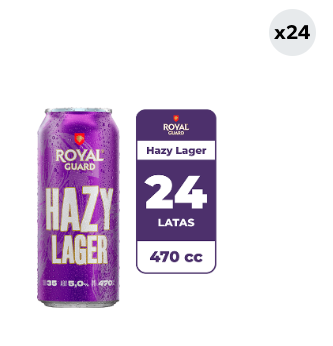 24x Cerveza Royal Guard Hazy Lager 5° Lata 470cc