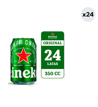 24x Cerveza Heineken 5.0° Lata 350cc