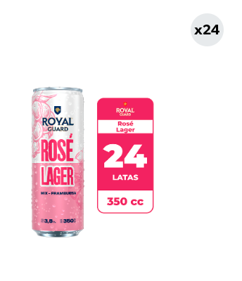 24x Cerveza Royal Guard Rosé 3.8° Lata 350cc