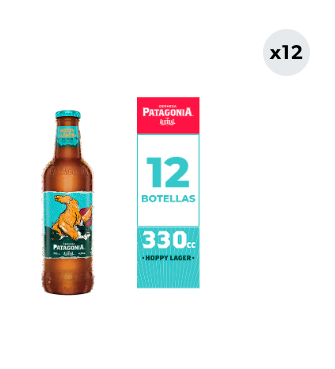 12x Cerveza Patagonia Hoppy Lager 4.8° Botella 330cc