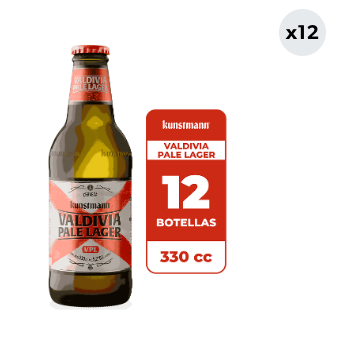 12x Cerveza Kunstmann Valdivia Pale Lager 5.2° Botella 330cc