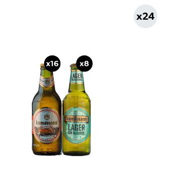 24x Pack Cerveza Kunstmann Mixto (16 con alcohol + 8 sin alcohol) Botella 330cc