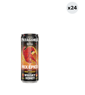 24x Cerveza Patagonia Red Lager Whisky Honey 4.8° Lata 350cc