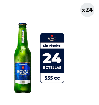 24x Cerveza Royal Guard Sin Alcohol Botella 355cc
