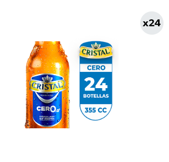 24x Cerveza Cristal Sin Alcohol Botella 355cc