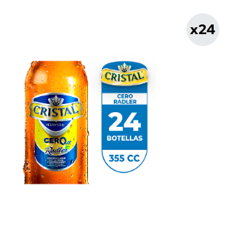 24x Cerveza Cristal Sin Alcohol Radler Botella 355cc