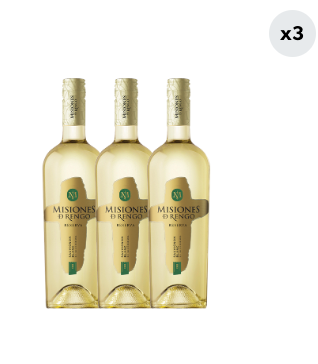 3x Vino Misiones De Rengo Reserva Sauvignon Blanc 750cc