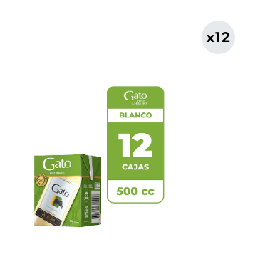 12x Vino Gato Blanco 500cc