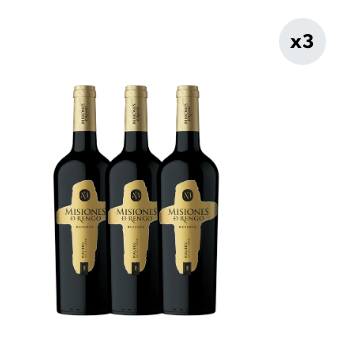 3x Vino Misiones De Rengo Reserva Malbec 750cc