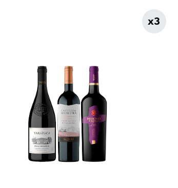 3x Vinos Gran Reserva Cabernet Sauvignon Variedades 750cc