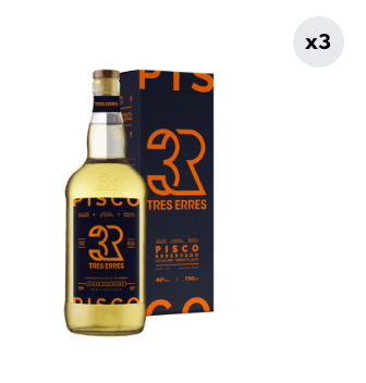 3x Pisco Tres Erres 40° 750cc