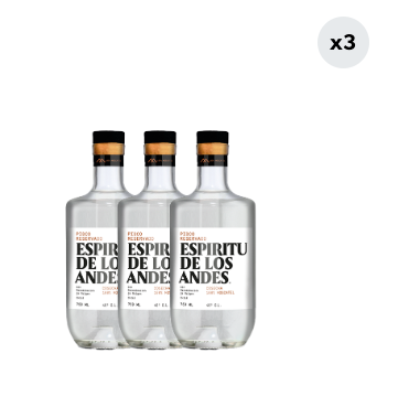 3x Pisco Espíritu De Los Andes 40° 750cc