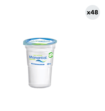 48x Vaso Con Agua Manantial 250cc