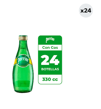 24x Agua Mineral Perrier Con Gas 330cc