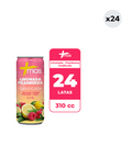 24x Agua Saborizada Mas Limonada Frambuesa Con Gas Lata 310cc