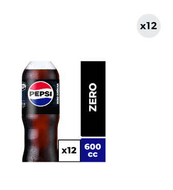 12x Bebida Pepsi Zero Botella 600cc