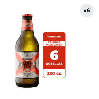 6x Cerveza Kunstmann Valdivia Pale Lager 5.2° Botella 330cc