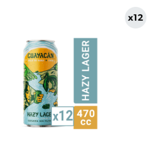 12x Cerveza Guayacán Hazy Lager 4.9° Lata 470cc