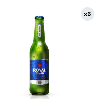 Pack 6 Cervezas Royal Guard Sin Alcohol Botella 355cc